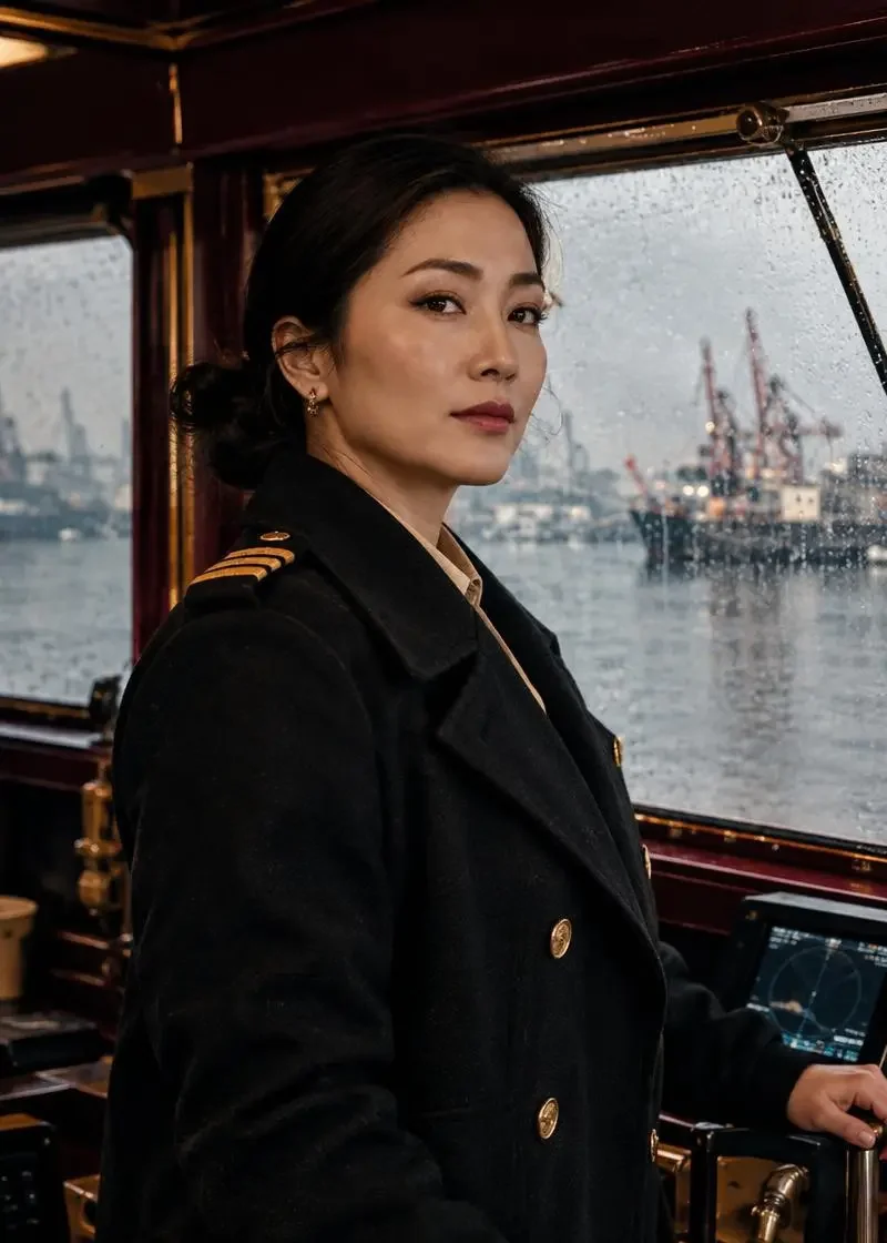 《锚地的女船长》封面剧照，黎昭 · 小型货船船长