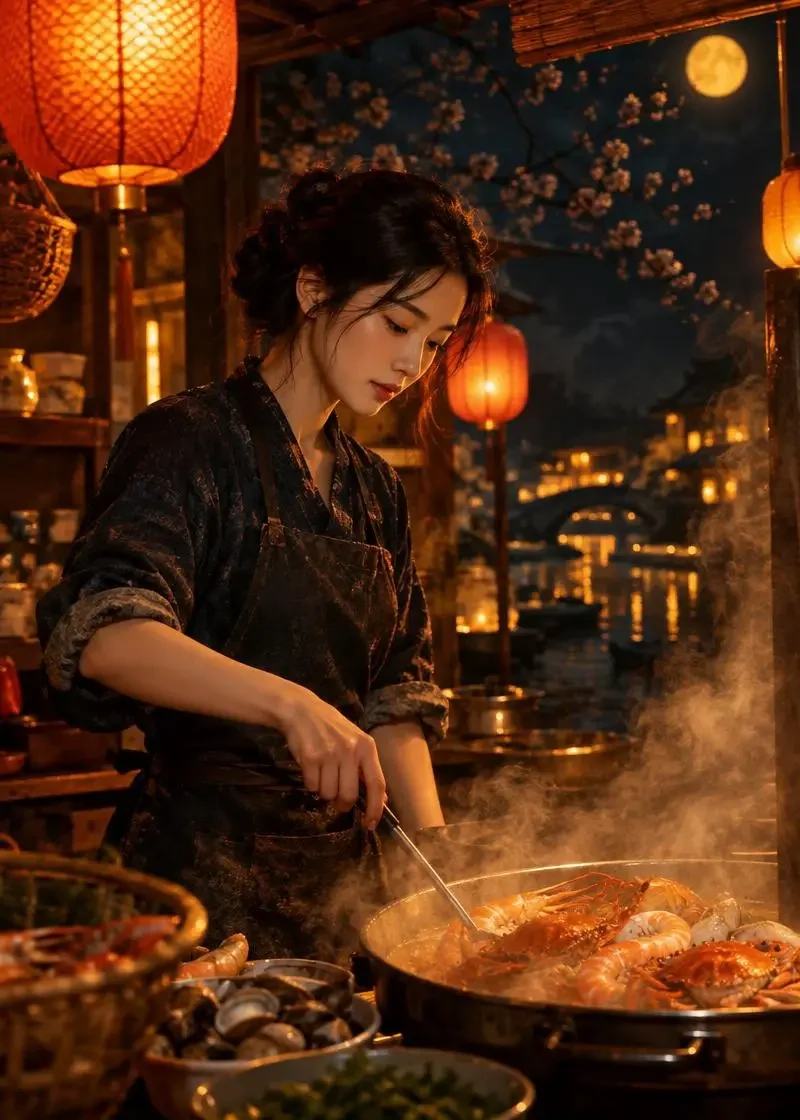 《夜航靠岸前》封面剧照，伍夏 · 夜市面摊摊主